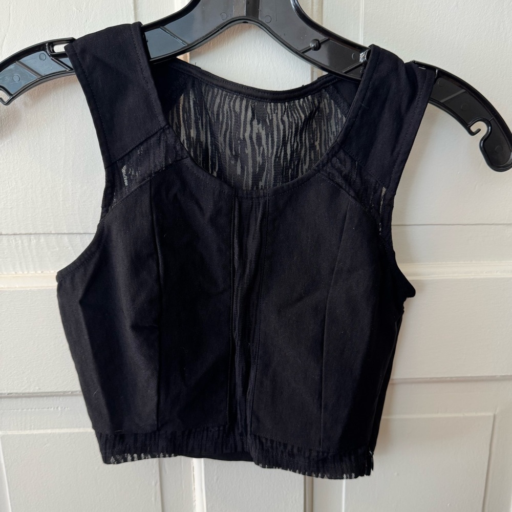 Black Sleeveless Crop Top - Women's, XXS